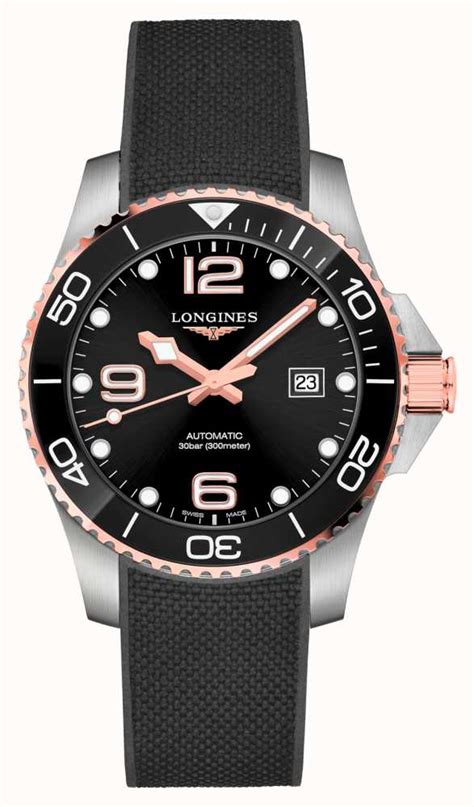 Longines Hydroconquest Automatic 43mm Rose Gold And Black Watch