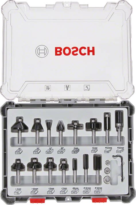 Set De Fresas Para Fresadoras Mixto 15 Unidades Bosch Professional