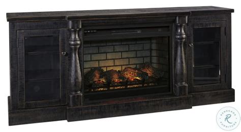 Mallacar Black 75" TV Stand with Electric Fireplace from Ashley ...