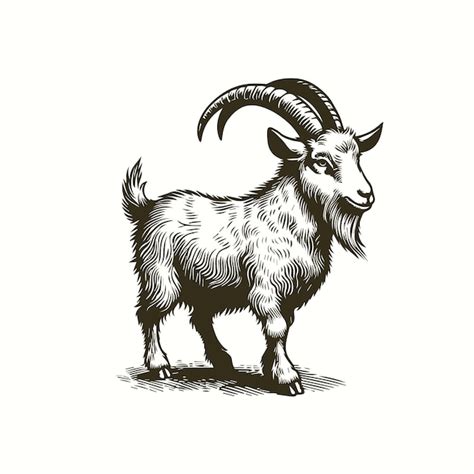 Premium Vector Goat Vintage Illustration Design