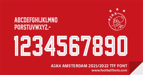 Ajax Amsterdam 2021/2022 Font (TTF & OTF) – Football Fonts