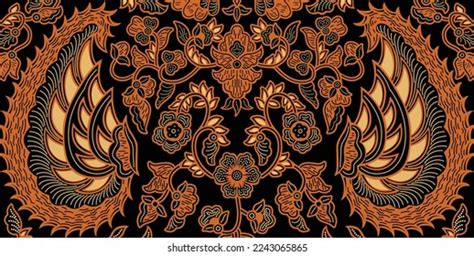 Indonesian Traditional Batik Patterns Solo Central Stock Vector