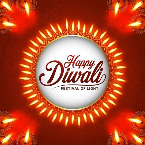 Festival Indiano De Luz Cart O Comemorativo Feliz Diwali Vetor Premium