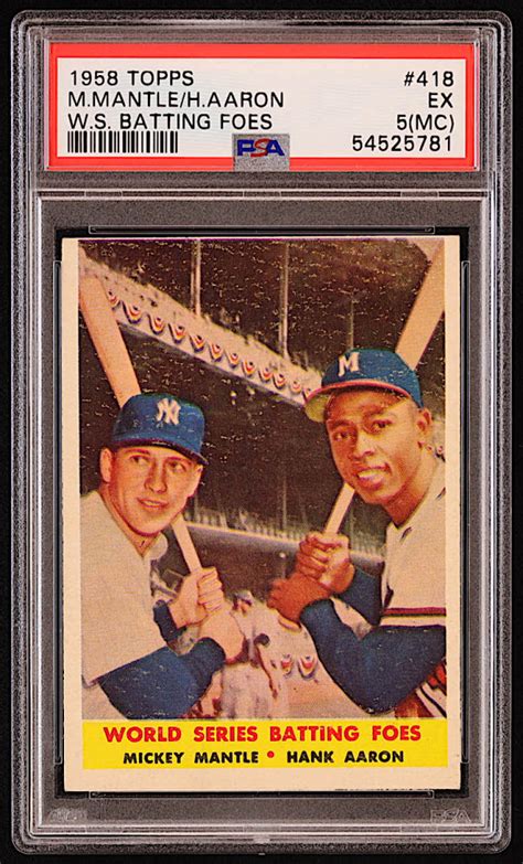 Mickey Mantle Hank Aaron Topps World Series Batting Foes