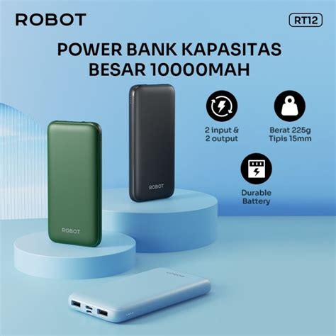 Promo Power Bank Robot Mah Rt Dual Input Port Type C