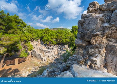 Ruins Of The Ancient Phaselis City In Antalya Province Turkey Stock