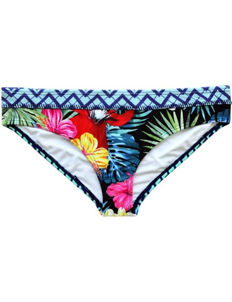 Calzon De Bikini Estampado Flores Verde Samia Cl Tama O Color