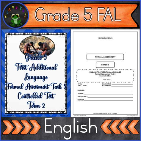 Grade 5 English First Additional Language Assessment Task 4 And 5 Term 2