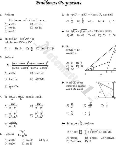 Identidades Trigonom Tricas Del Ngulo Doble Ejercicios Resueltos Pdf