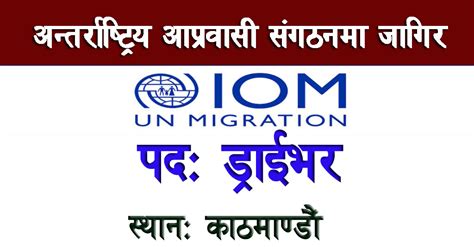 Driver Job In Nepal Iom Nepal Merorojgari