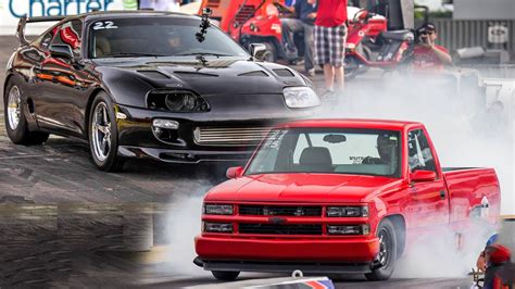 Drag Racing – Turbo Toyota Supra vs TT Chevy 1500 | DragTimes.com Drag ...