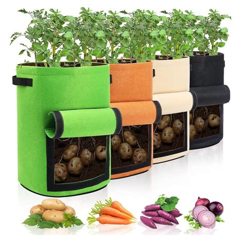 Купить 4/6 шт. 10 галлонов мешки для выращивания картофеля с клапаном ...