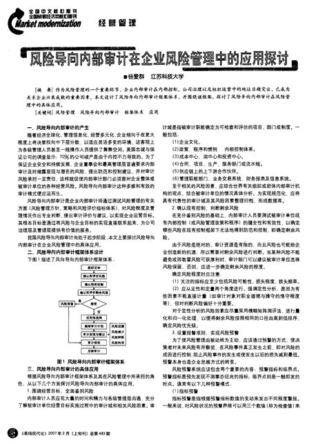 风险导向内部审计在企业风险管理中的应用探讨word文档在线阅读与下载免费文档