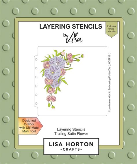 Lisa Horton Crafts 6x6 Layering Stencils Trailing Satin Flower