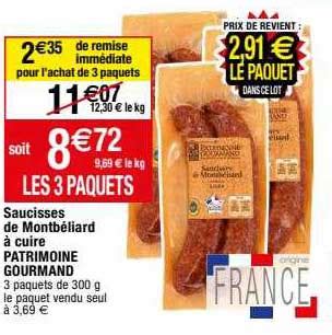 Promo Saucisses De Montb Liard Cuire Patrimoine Gourmand Chez Migros