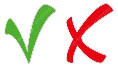 Green Tick And Red Cross Form, True, Vote, Decline PNG Transparent ...