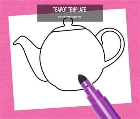 Printable Teapot template | Coloring Page