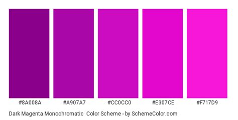 Dark Magenta Monochromatic Color Scheme » Magenta » SchemeColor.com