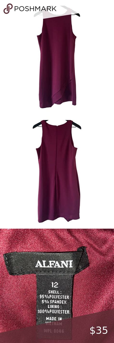 Alfani Asymmetrical Sleeveless Burgundy Dress Sz 12 Burgundy Dress