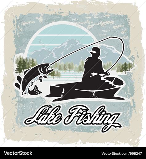 Lake Fishing Royalty Free Vector Image VectorStock