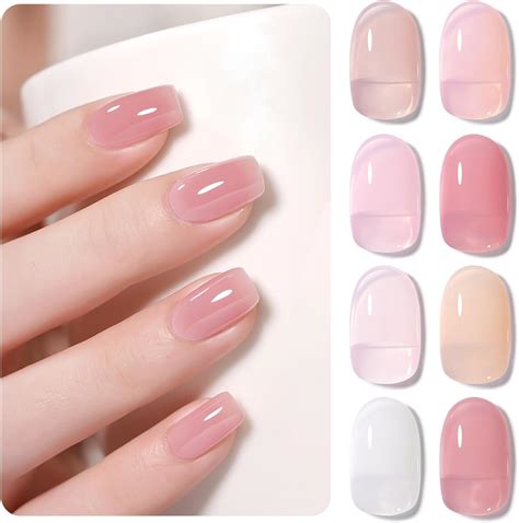 Amazon Gaoy Jelly Gel Nail Polish Set Translucent Nude White