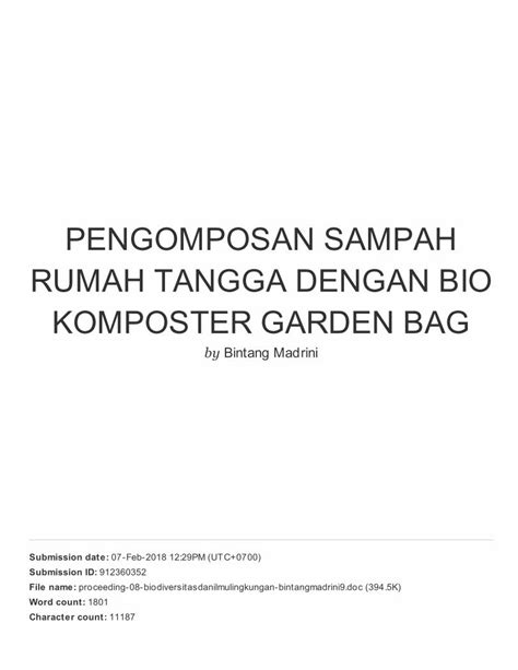 Pdf Komposter Garden Bag Rumah Tangga Dengan Bio Tangga Yang