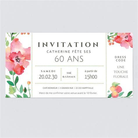 Carte D Invitation Anniversaire Ans