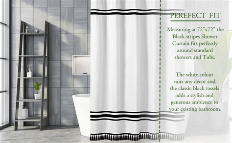 Seasonwood Black And White Shower Curtain 96 Inch Extra