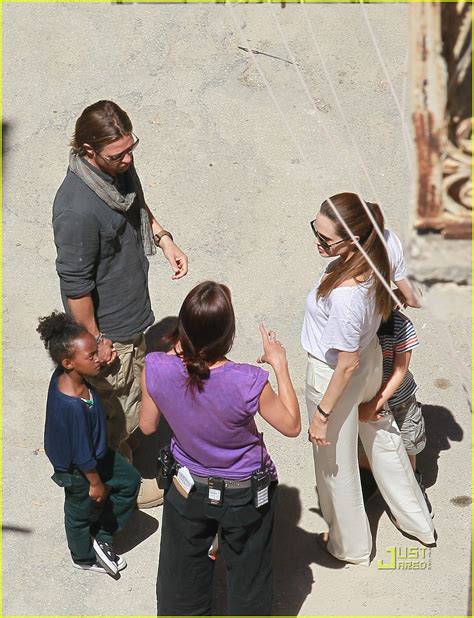 Shiloh And Zahara Jolie Pitt World War Z Set Visit Photo 2554243 Angelina Jolie Brad Pitt