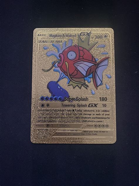 Tag Team Magikarp Wailord GX Pokemon Shiny Gold Foil Card Values MAVIN