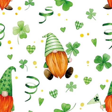 Premium Vector Watercolor Seamless Pattern For St Patricks Day Cute