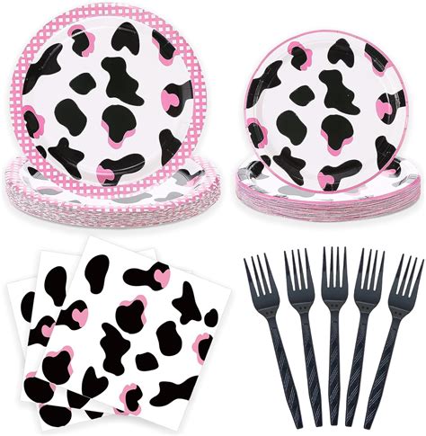 Pink Cow Plates And Napkins Party Supplies 100pcs Cow