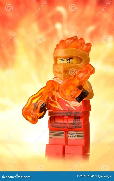 Lego Minifigure Kai Fire Ninja Closed Up Editorial Photo - Image of mini, closed: 237709541