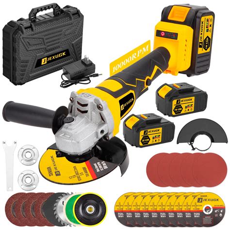 Jexugk Cordless Angle Grinder With Battery V Inch Cordless