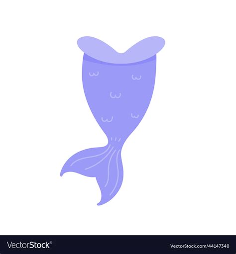 Underwater Mermaid Tail Silhouette Cute Party Vector Image