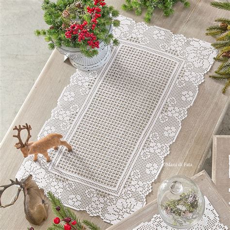 Rettangolare Runner Uncinetto Filet Schemi Gratis Trittico A Crochet