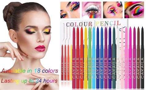 Amazon 18 Colorful Eyeliner Pen Set Eye Shadow Pencil Pearl