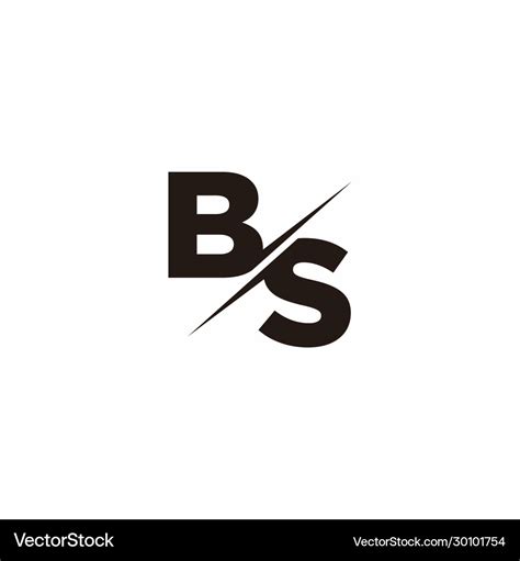 Bs Logo Buchstaben Monogramm Slash Mit Modern Vektorbild