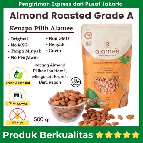 Jual Kacang Almond Roasted Panggang Premium California Pelancar Asi