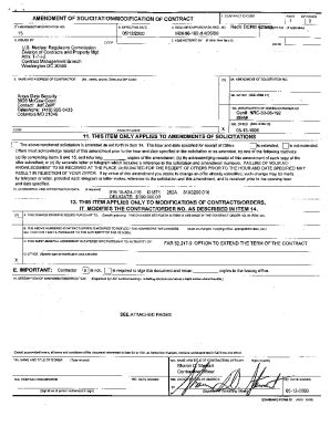 Fillable Online Modification No To Contract No Nrc Fax