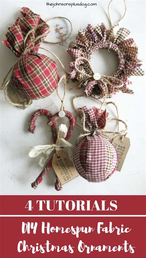 Diy Homespun Fabric Christmas Ornament Different Tutorials