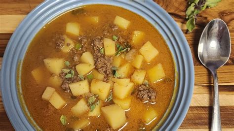 Sopa De Carne Molida Con Papas Super Sabrosa Youtube