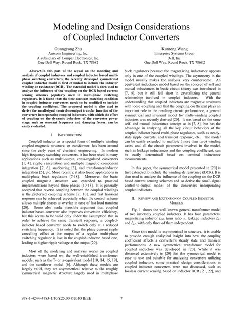 (PDF) Modeling and Design Considerations of Coupled Inductor Converters