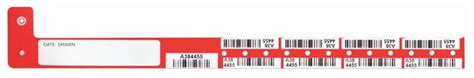 Pdc Healthcare Bar Code Blood Bands Label Red 16 15 X 10 Bandspk