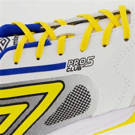 Chuteira Umbro Pro Bump Club Futsal Branca E Amarela Branco