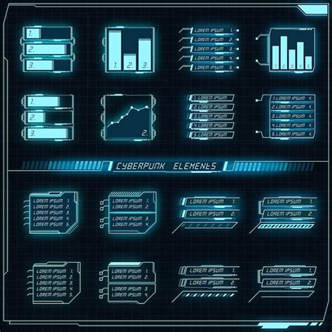 Premium Vector Scifi Futuristic Panel Collection Of HUD Elements GUI