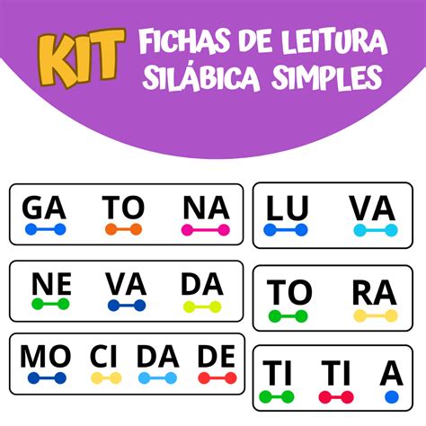 Ficha De Leitura Simples - 69 Fichas de Leitura Silábica Simples – Tempo Pedagógico