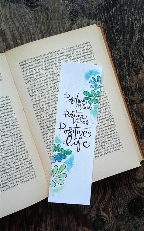 Watercolor Paper Bookmark Abstract Leaves Watercolor With Positive