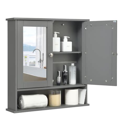 Mirrored Wall Mounted Bathroom Cabinet Storage Cabinet With Door Bed