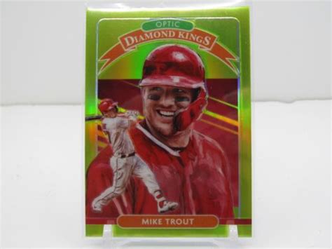 MIKE TROUT 2020 DONRUSS OPTIC LIME PRIZM DIAMOND KINGS LOS ANGELES